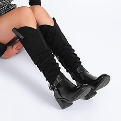 Ruiee Women's Heeled Knee High Boots, Chunky Block