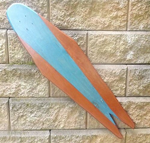 The Medusa Longboard Deck, Retro Style Red and Blue Skunk Stripe Custom Skateboard