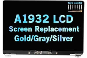 DAPLINNO LCD Replacement 13" for MacBook Air Retina A1932 Late 2018 2019 EMC 3184 MRE82LL/A MREA2LL/A MREE2LL/A MVFH2LL/A MVFJ2LL/A 661-09734 Full LCD Screen Display Complete Top Assembly Kit(Silver)