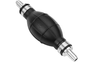H-veenjor 3/8" Boat Primer Bulb Marine for Outboard Motor Universal Fuel Line Hand Primer Bulb Manual Black Rubber Fuel Transfer Vacuum Pump for Gas, Gasoline,Diesel, Water