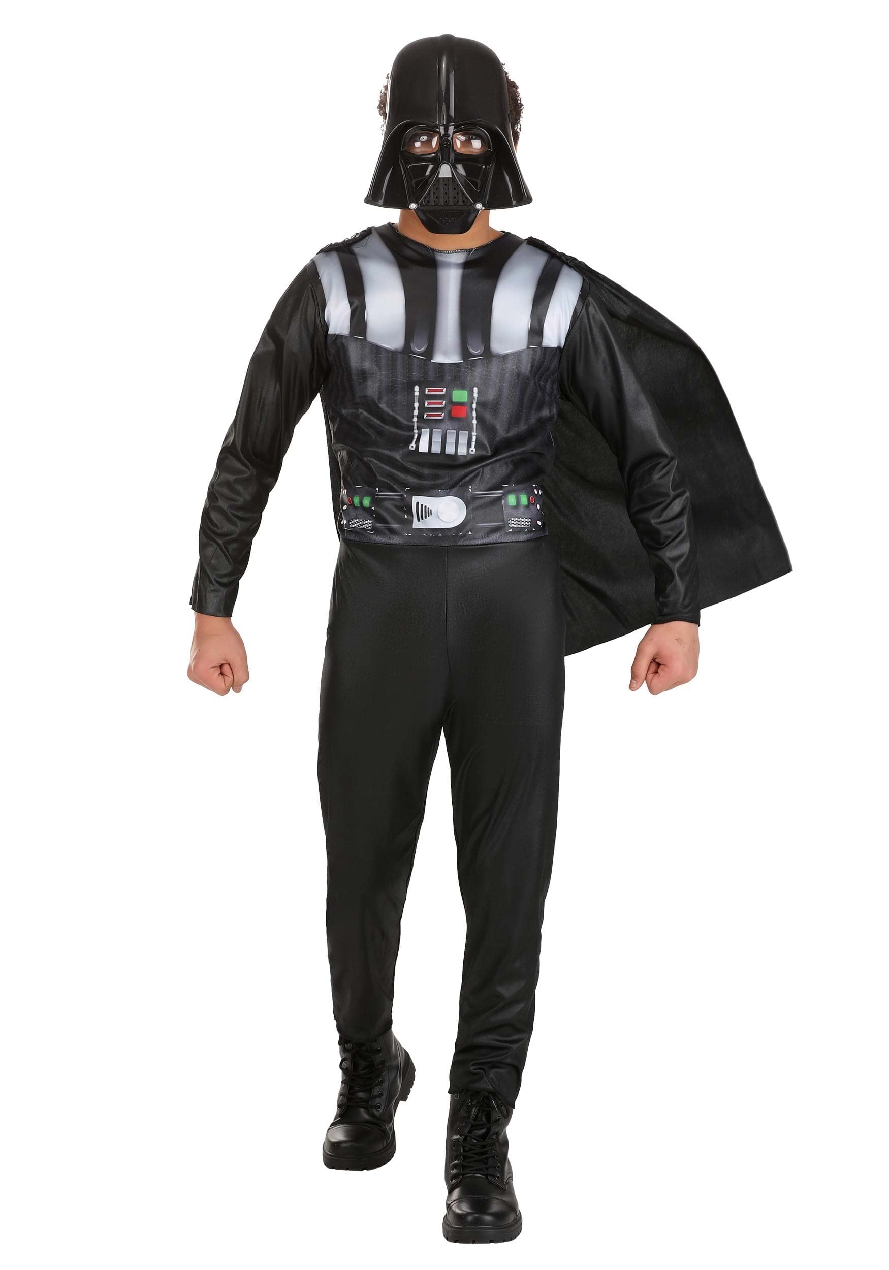 STAR WARS Darth Vader Official Youth Halloween Costume - Printed Jumpsuit with Cape and Plastic Mask