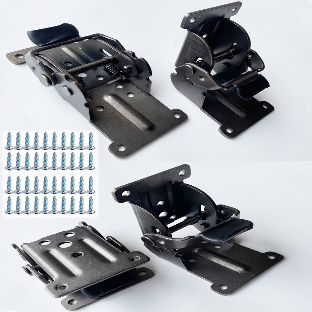 Photo 1 of 4 PCS Foldable Support Bracket -Self-Locking Hinge- Leg Fittings and Corner Brace- for Folding Legs -Folding Workbench- Fold Down Desk Extension in Kitchen -Laundry Room Garage (0-90-180 Degree,black)