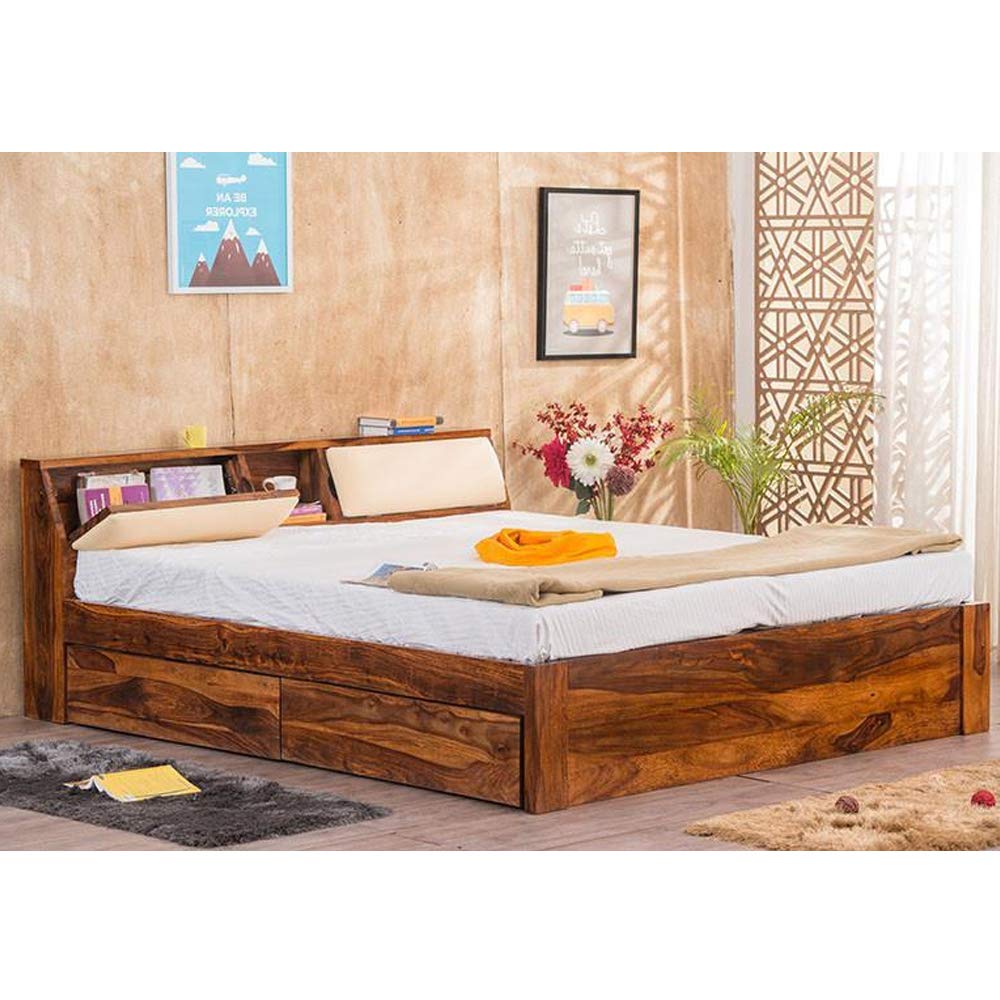 Best Oberoi Teak Wood Queen Size Bed with Storage Teak from Ghana