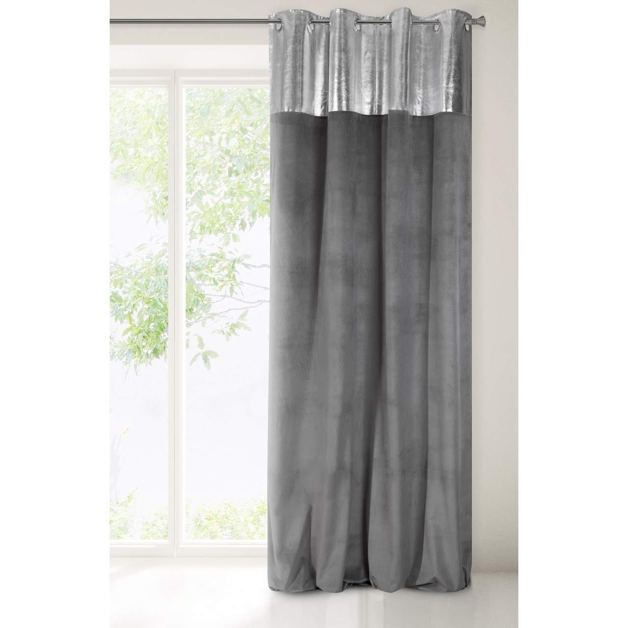 Eurofirany Curtain, Velvet, Steel Grey, 140x250 cm