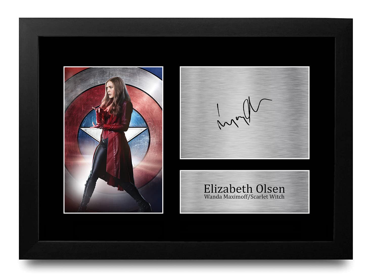 HWC Trading FR A4 Elizabeth Olsen WandaVision Scarlet Witch Gifts Printed Signed Autograph Picture for TV Show Fans - A4 Framed