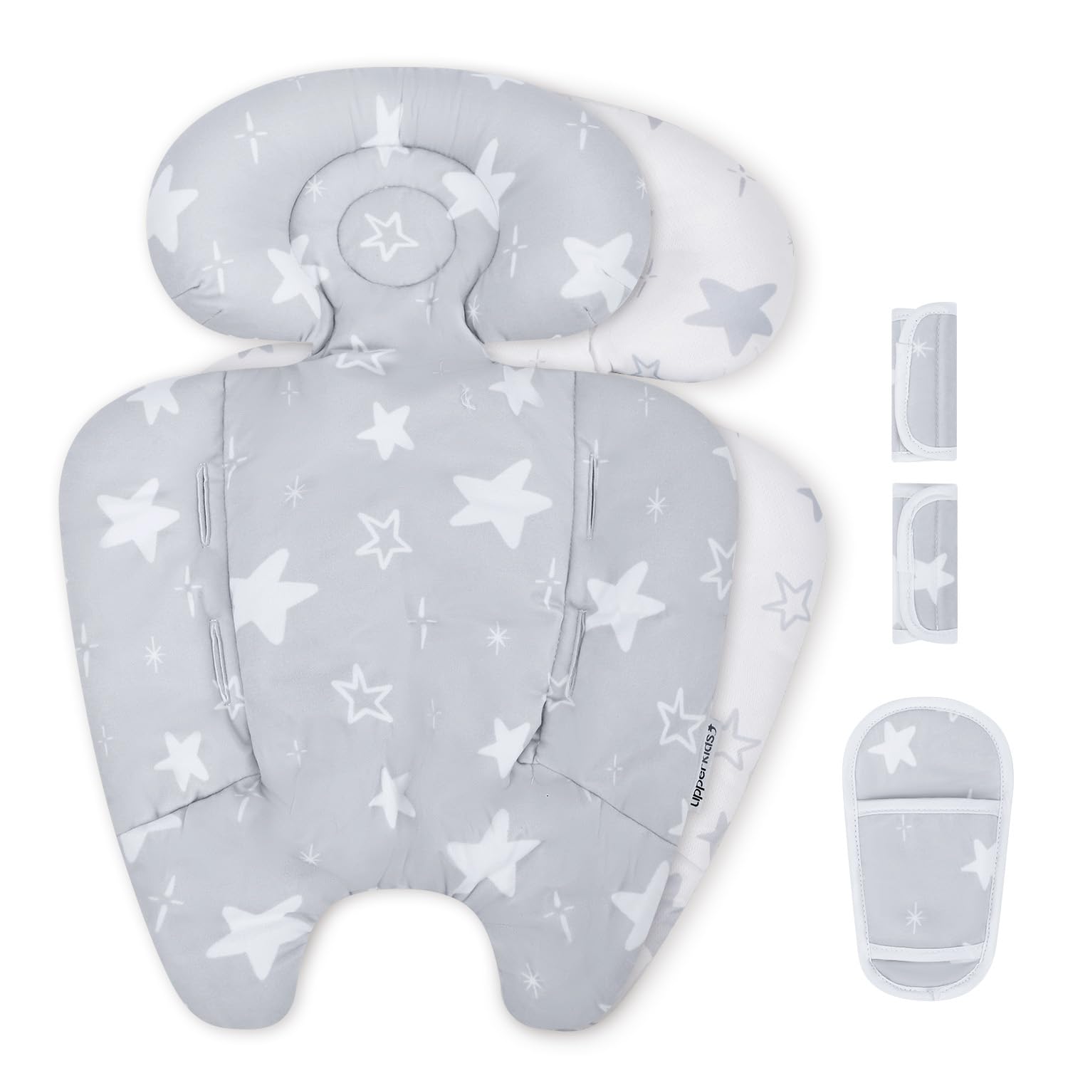 Photo 1 of UPPERKIDS Mamaroo Infant Insert Compatible with 4moms Mamaroo & RockaRoo Swing, Mamaroo Newborn Insert with Enlarged Head & Body Support Cushion, Reversible Design, Breathable Soft Fabric with Stars