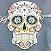 Large Sugar Skull Iron on Patches, 7.1”x10” Floral Calavera Day of The Dead Embroidered Jacket Patches, Día De Los Muertos Skull Motorcycle Appliqued Patch on Jeans