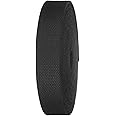 Solid Color Heavy Canvas Webbing Roll 1.25" Width Durable Strap for Belts, Bags, Crafts 3 Yard Black