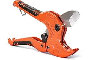 S2U PVC Pipe Cutter, PVC/PEX/Hose Cutter Cuts Up to 1-1/4 IN PVC/PEX/PE/PP-R Pipe, PVC/PEX Cutter Tool, Pipe/PVC Cutters, One-hand Operation, Ideal for Home Repairs/Plumbing/Irrigation/DIY Projects