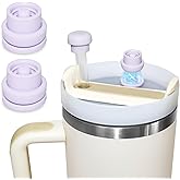 2 Pack Magnetic Straw Caps Compatible with BrüMate All Era and Stanley Tumblers, Silicone Straw Caps Toppers for Stanley Accessories, for All Cups with a Diameter of 9-12mm (Light purple)