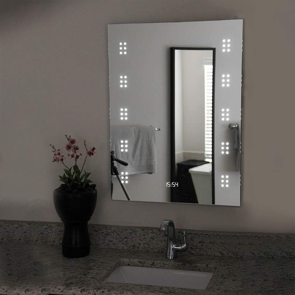 Warmiehomy Modern Illuminated LED Bathroom Mirror with Lights Shaver