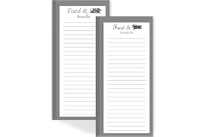 Utron 2 Pack Magnetic Notepads for Refrigerator, 100 Pages/Book Grocery List Magnet Pad for Fridge, Design Magnetic Grocery List Pad for Fridge, Grocery List Notepad, to-Do Memos, List(8 x 20.3cm)