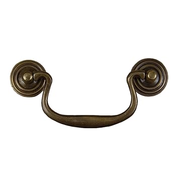 Vintage Drawer Handles Swan Neck Drop Handle Antique Brass 3 5