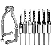 Square Hole Drill Bit &amp; Adapter Set, 1/4, 5/16, 3/8, 2/5, 1/2, 9/16, 5/8" | Wood Mortiser Drill Bit Attachment, Mortising Chisel Set, Drill Press Hollow Chisel, For Mortise Machine