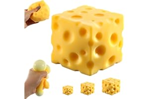 Cheese Squishy (6cm),奶酪块挤压玩具,Squishies 缓解压力玩具,长筒袜填充新奇生日礼物,适合儿童青少年男孩女孩(2.4 英寸)