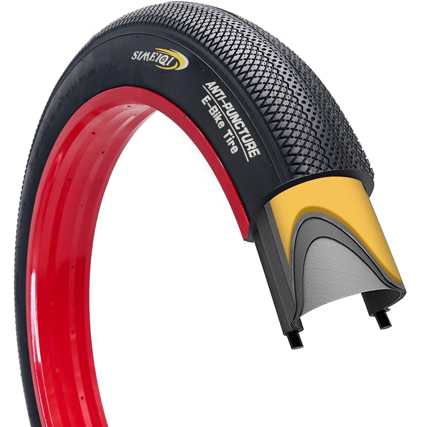 1 Pack 20"x4.0" Electric Bike Tires (20x4.0, Black Wall)