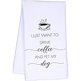 MAKIPTTE Funny Kitchen Towels, Gifts for Women Dog Lover Owners Dog Mom, Housewarming Gift for Women Friends, Coffee Decor Kitchen Dish Towel Tea Towel, 16″×24″