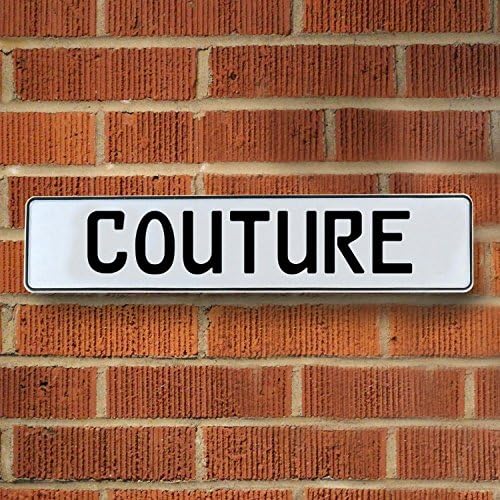 Vintage parts USA VPAY138F1 Couture White Stamped Aluminum Street Sign Mancave Wall Art
