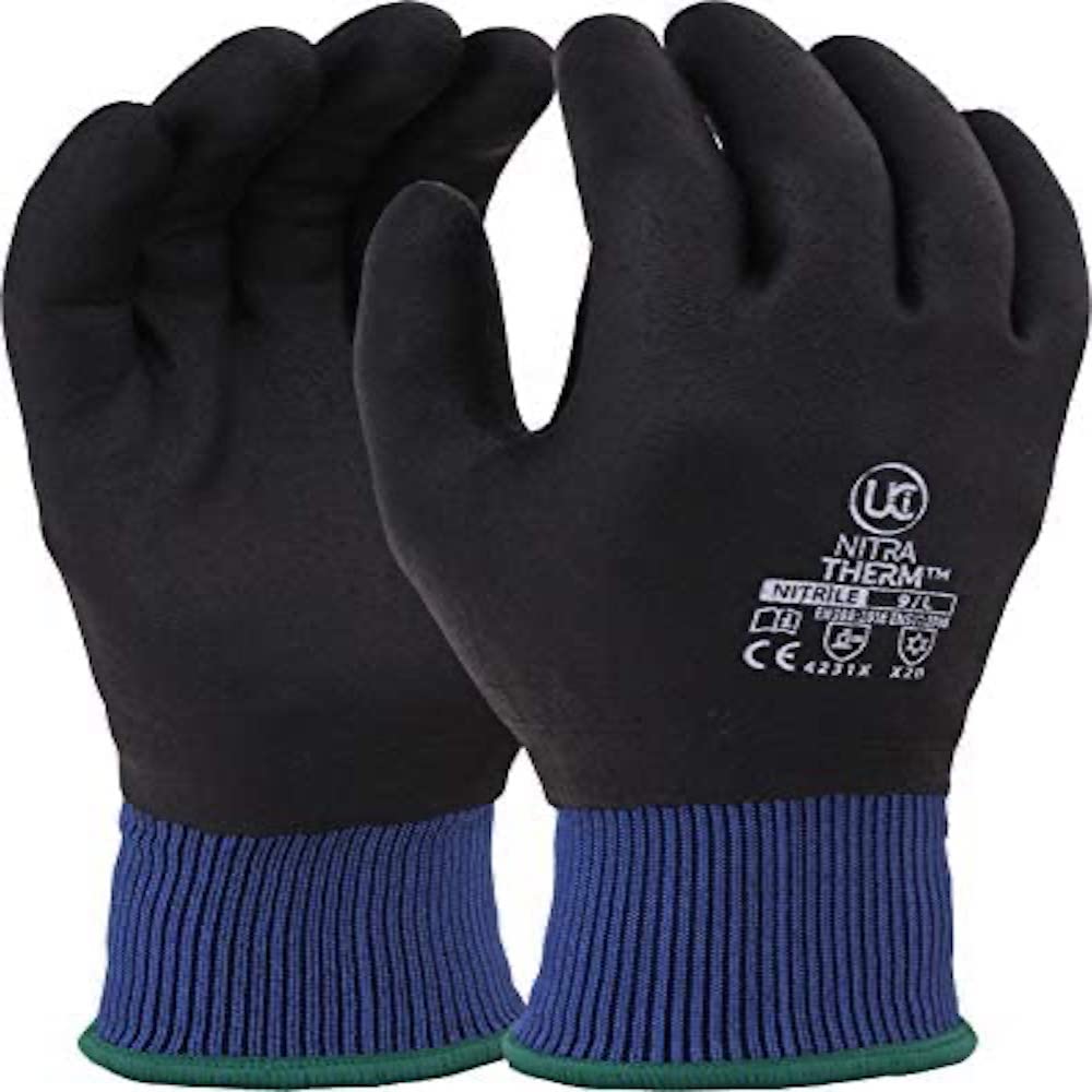 UCI NitraTherm Thermal Insulated Fully Coated Waterproof Cold Winter Work Gloves (9 / Large)