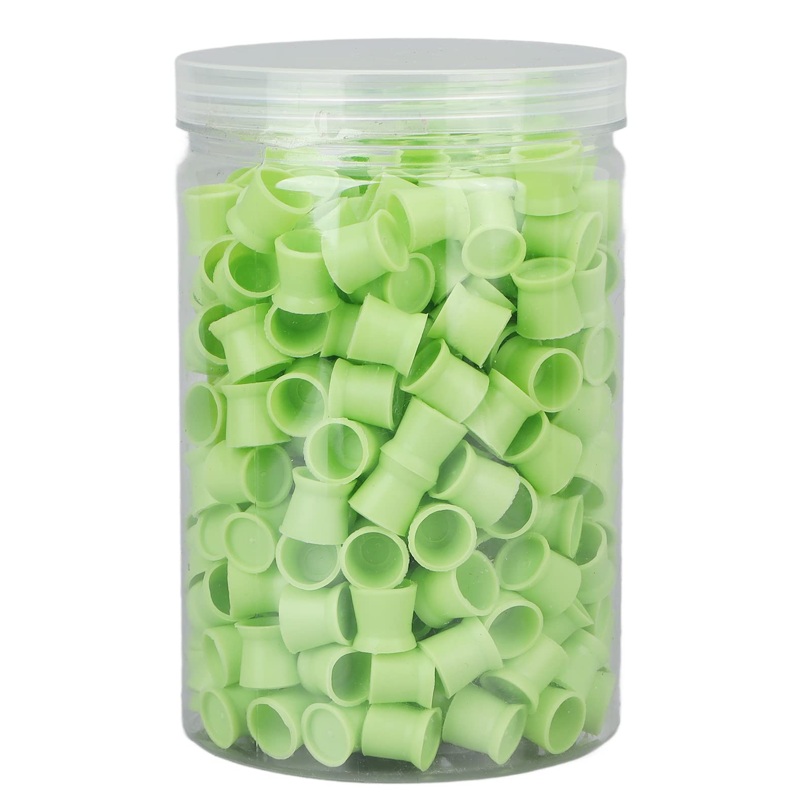 Disposable Tattoo Ink Cups, 300 Pieces, 12mm Silicone Pigment Color Containers, Green
