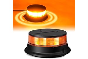 DYASEN LED Amber Beacon Light, 4.2" Flashing Emergency Strobe Lights, Magnetic Mount 360 °Rotating Rooftop Safety Warning Lig
