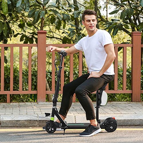 Rateim 2-Wheel 24V Folding Foldable Electric Kick Scooter Commute E-scooter with Seat and Extendable Height for Adult Teens