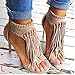 Huiyuzhi Womens Open Toe Fringe Tassel Sandal High Heel Pump Sandal,Apricot,8.5 B(M) US