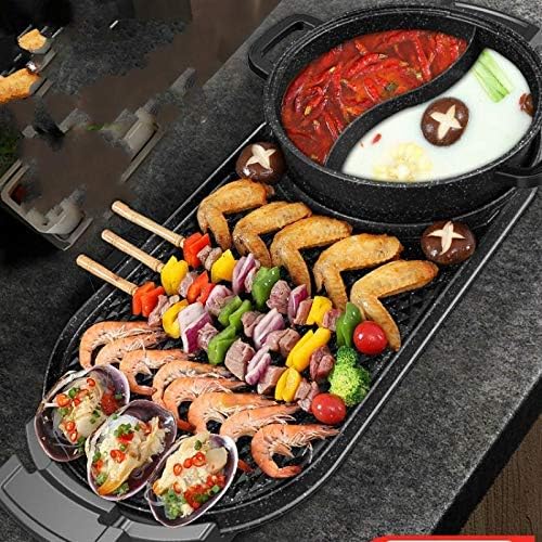review Zcm Electric Grills Electric Grill smokeless Barbecue Electromechanical Baking Tray Home Roasted Korean Multi-Function Indoor hot Pot Grilled (Color : Qp 11)