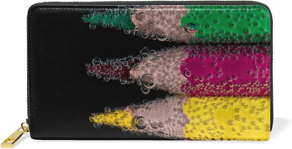 Amazon Tsky 財布 レディース ２つ折り クレヨン 鉛筆 ダサい 長財布 本革 人気 大容量 ラウンドファスナー プレゼント用 薄型 軽量 Tsky 財布