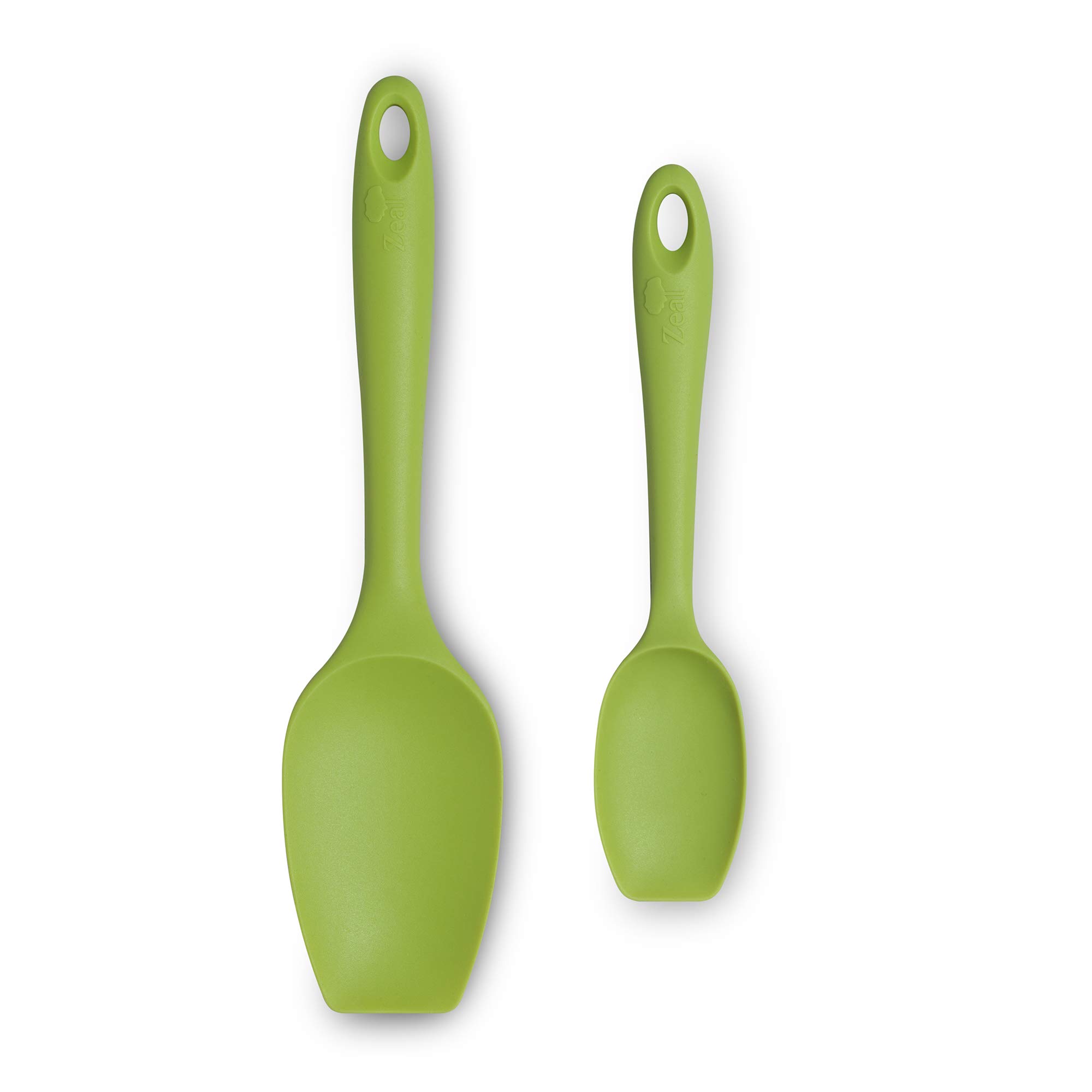 Zeal Non-Stick Silicone Large & Small Spatula Spoon - Lime Green