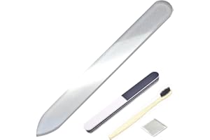 SACHIプラモ 3-Set Glass File 10000 grit with Storage Case, Swarf Removal Brush, Adhesive Cleaning Mat, Polishing File | Polishing Grinding Washable Tools for Plastic Model Parts Clear