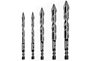 High-Strength Eccentric Twist Drill Bit Set 5PCS Tile and Concrete Drill Bits for Drilling Tiles Carbide Ceramic Brick Wall S