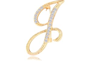 ETHOON Letter Brooch Pins Initial Rhinestone Brooch for Women Crafts Gold A-Z