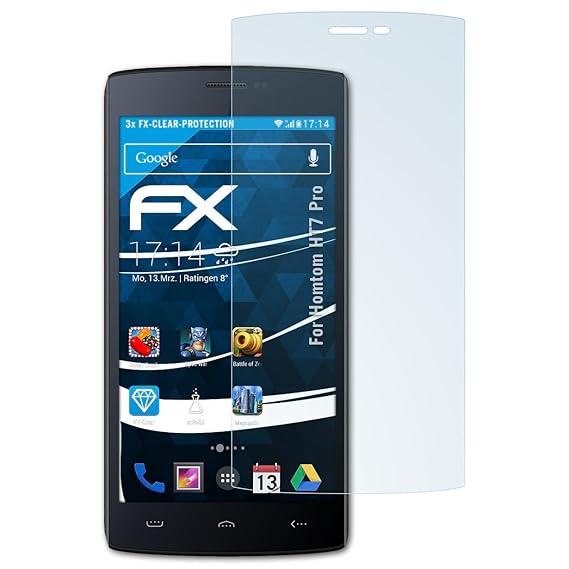 atFolix Schutzfolie kompatibel mit Homtom HT7 Pro Folie, ultraklare FX Displayschutzfolie (3X)