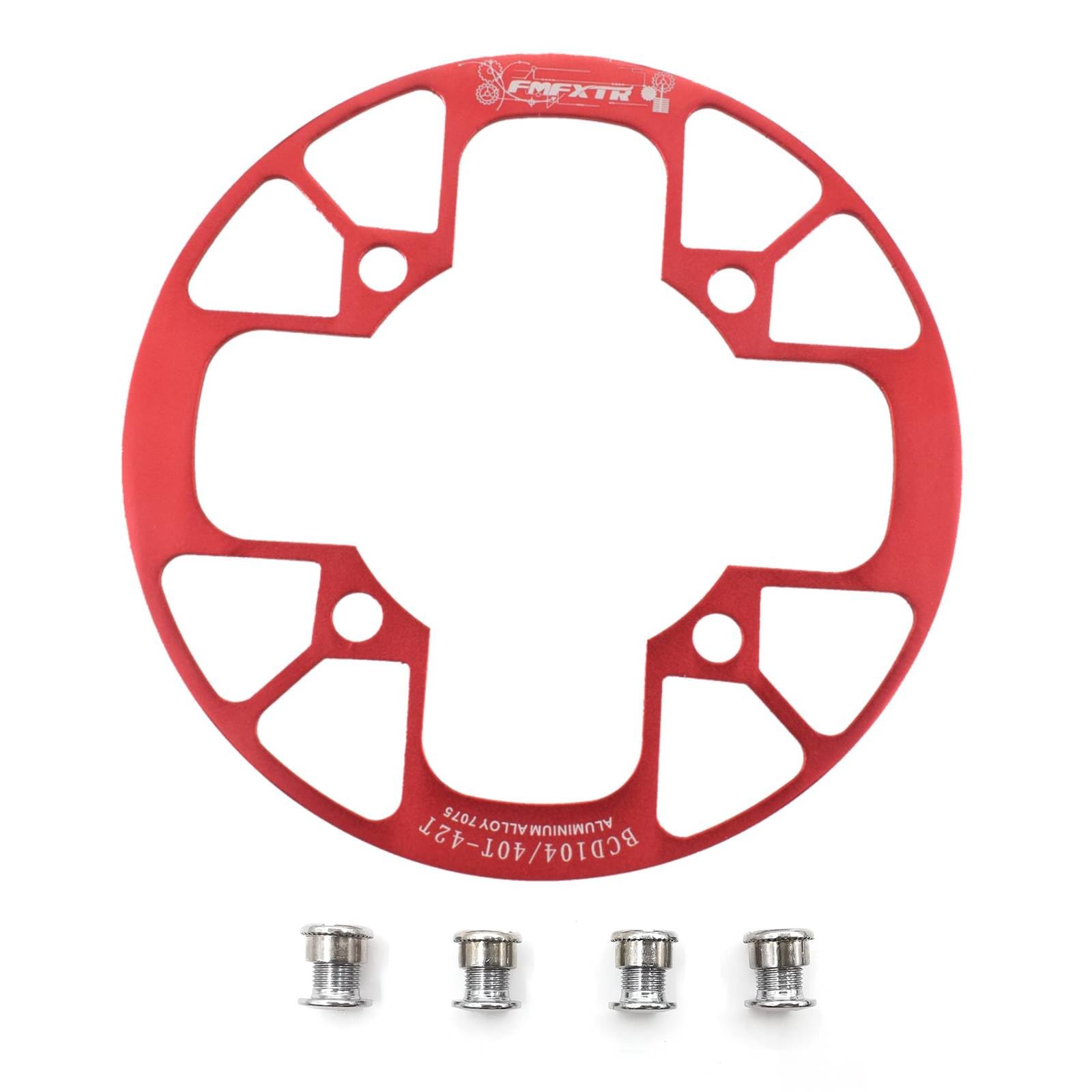UPANBIKE Montain Bike Chainring Guard 104 BCD Aluminum Alloy Chain Ring Protector Cover for 32~34T 36~38T 40~42T Chainring Sprockets (32T-34T, Red)