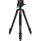 Hunting Edge Carbon Fiber Tripod Shooting Stick with Gun Clamp, Lightweight and Adjustable Hunting Shooting Support with 360° Panning (Carbon Fiber)