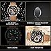 Watches for Men,LIGE Mens Chronograph Waterproof Sports Analog Quartz Watch Gents Brown Leather Strap Date Display Fashion Casual Big Face Wrist Watch Clock Rose Gold Black