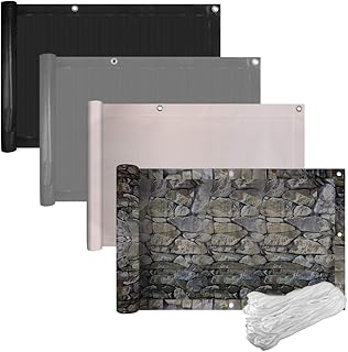 euroharry PVC-Balkonsichtschutz Balkonabdeckung Balkonverkleidung 90x600 cm Blickdichte Windschutz UV-Schut (90x600 cm, Grau)