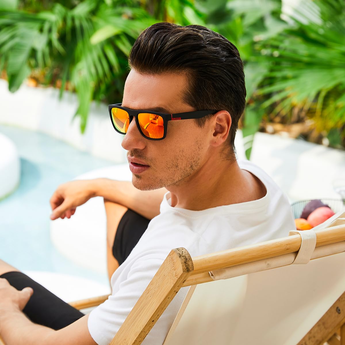 HGDGears Polarisierte Sonnenbrille für Herren Damen-UV400 Schutz Leicht Retro Klassische Vintage-Ideal für Autofahren,Reisen,Angeln,Outdoor-Aktivitäten（Rot+Blau） 6