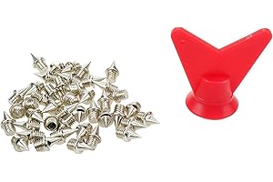 S SYDIEN Sydien S 42Pcs Track Spikes 3/8" Length Stainless Steel Cross Country Spikes with Spike Wrench, Pyramid Replacement Spikes for Sprint Sports Short Running Track Shoes