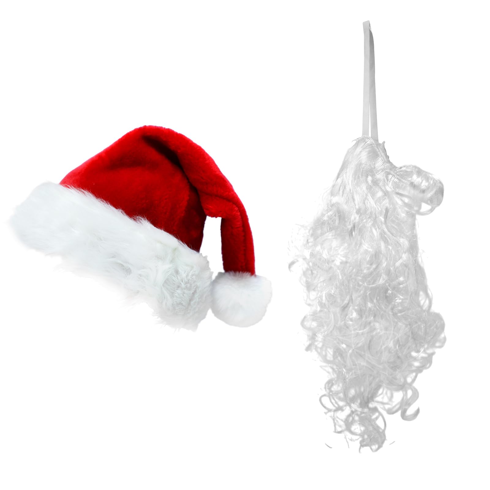 ROSAUI Santa Hats and Beard for Adults Christmas Costume Decorations Xmas Hats Santa Beard Mask Face Cover for Men Women