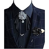 MOHSILY Pretied Bow Tie Brooch for Men Set Silk Vintage Crystal Bowties Men