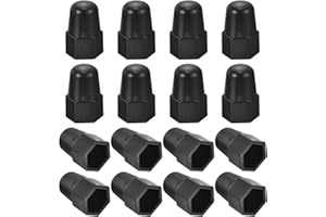 uxcell 50pcs Hex Nut Bolt Cover, M12x18x40 Black Plastic Higher Dome Nut Protection Cap Hex Bolt Nut Covers for Hexagon Screw