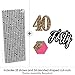 Chic 40th Birthday - Pink, Black and Gold Paper Straw Decor - Birthday Party Striped Decorative Straws - Set of 24