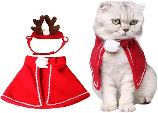 Reefa Manteau Costume Vetement De Chien Ou Chat Belle Cape Rouge De Noel Pour Chien Chat Chiot Chaton S M L Amazon Fr Animalerie