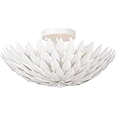 Crystorama Broche 4 Light Matte White Semi Flush Mount