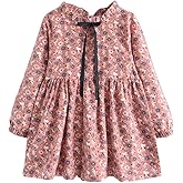 Mud Kingdom Fashion Little Girls Floral Dress Long Sleeve Ruffled Cute Spring Autumn