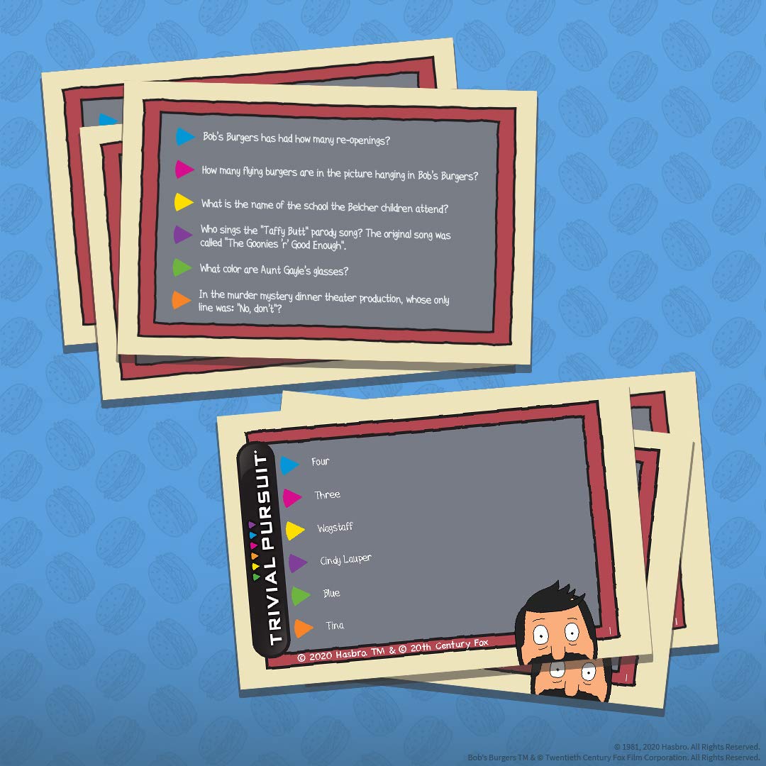 USAOPOLY Trivial Pursuit Bob's Burgers (Quickplay Edition) | Trivia Game Questions from Bob's Burgers | 600 Questions & Die in Travel Sized Container | Officially Licensed Bob's Burgers Game