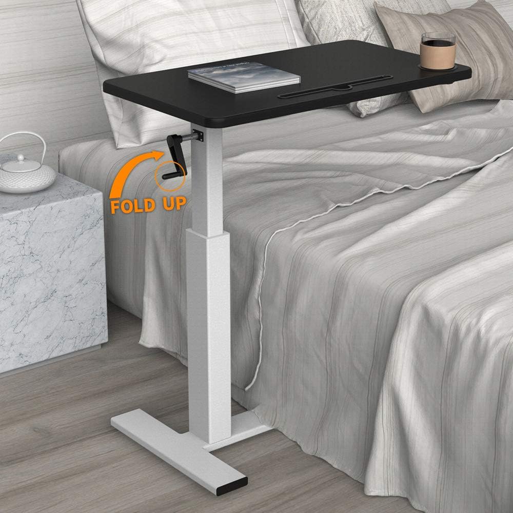 Hospital Bed Table,Balee Overbed Table with Crank Adjustable Height Laptop Table Heavy-Duty Desk Multi-Purpose for Home and Hospital Use: Furniture & Decor