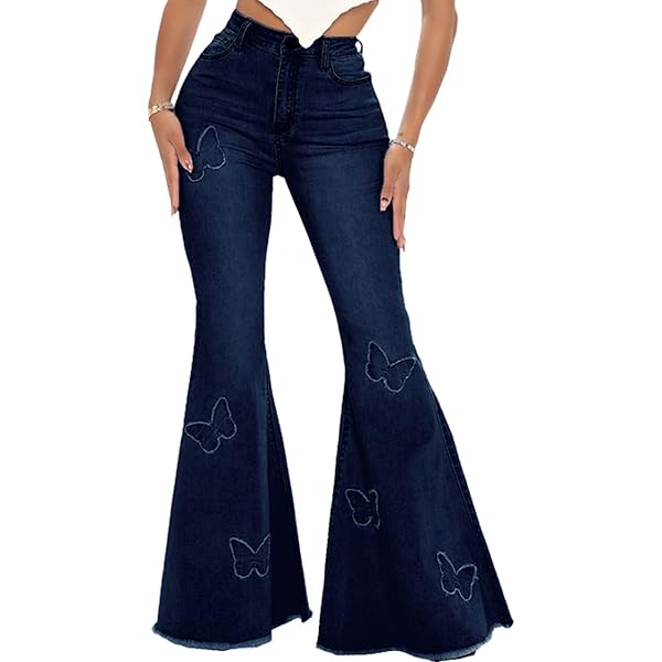 Sexyshine Women's Bell Bottom Jeans High Waisted Classic